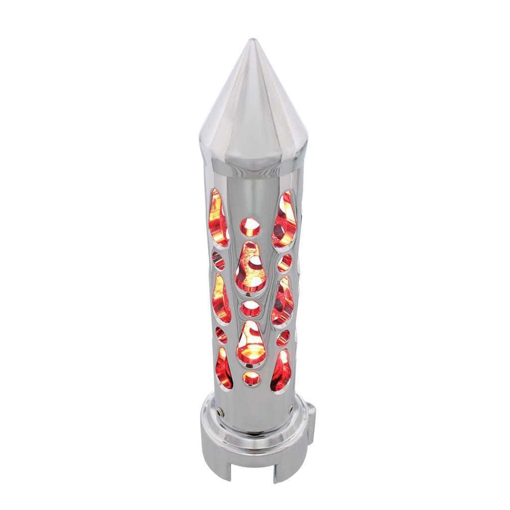 Brooklyn Style Spike Gearshift Knob With LED 13/15/18 Speed Adapter- Chrome