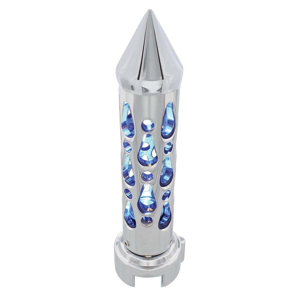 Brooklyn Style Spike Gearshift Knob With LED 13/15/18 Speed Adapter- Chrome