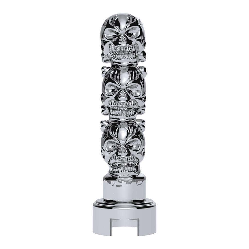 Thread-On 3-Skull Gearshift Knob With Adapter For Eaton-Fuller 13/15/18 Speed Shifter