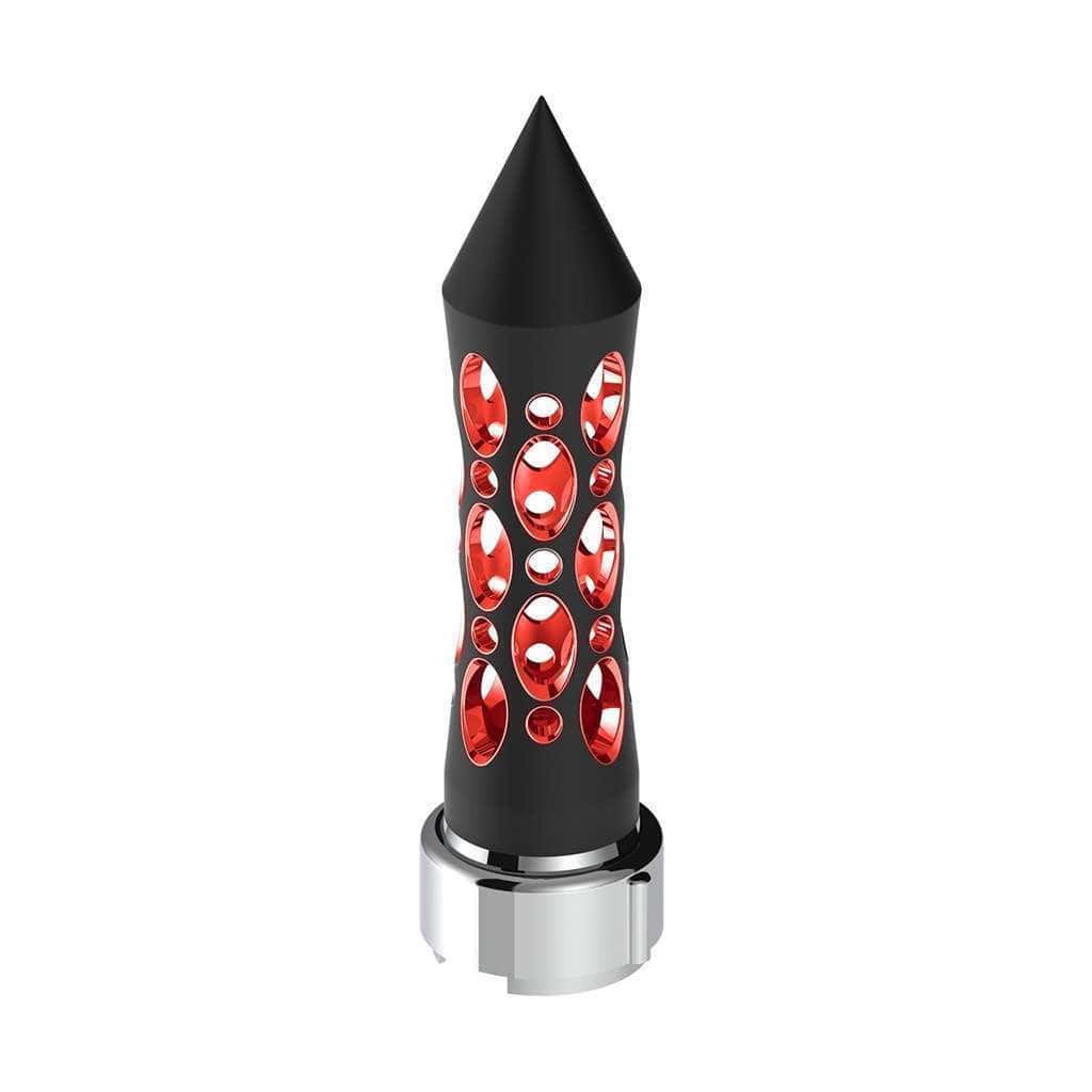 Thread-On Daytona Style Spike Gearshift Knob With LED 9/10 Speed Adapter-Black