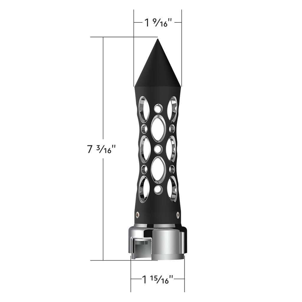 Thread-On Daytona Style Spike Gearshift Knob With Led 13/15/18 Speed Adapter-Black 5 Thread-On Daytona Style Spike Gearshift Knob With LED 13/15/18 Speed Adapter