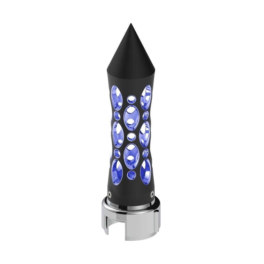 Thread-On Daytona Style Spike Gearshift Knob With Led 13/15/18 Speed Adapter-Black 3 Thread-On Daytona Style Spike Gearshift Knob With LED 13/15/18 Speed Adapter