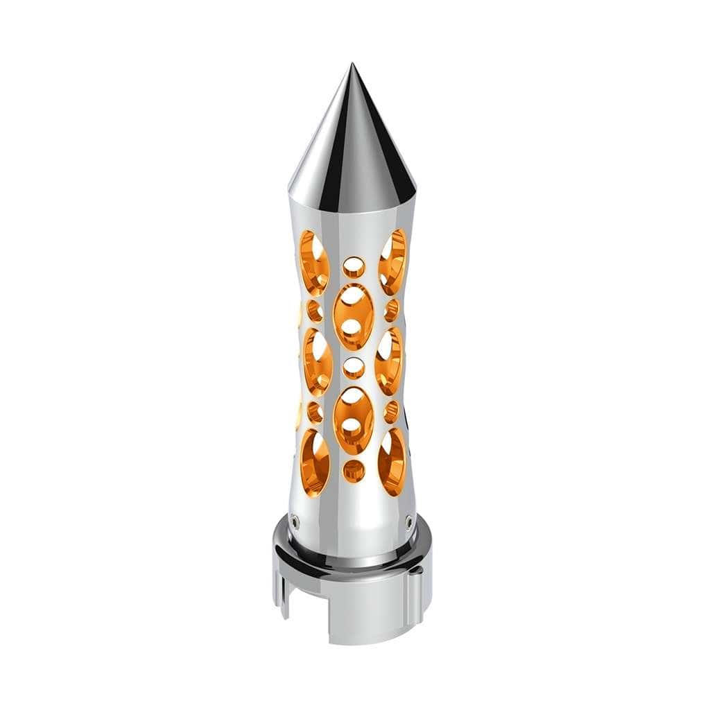 Thread-On Daytona Style Spike Gearshift Knob With Led 13/15/18 Speed Adapter-Chrome 1 Thread-On Daytona Style Spike Gearshift Knob With LED 13/15/18 Speed Adapter