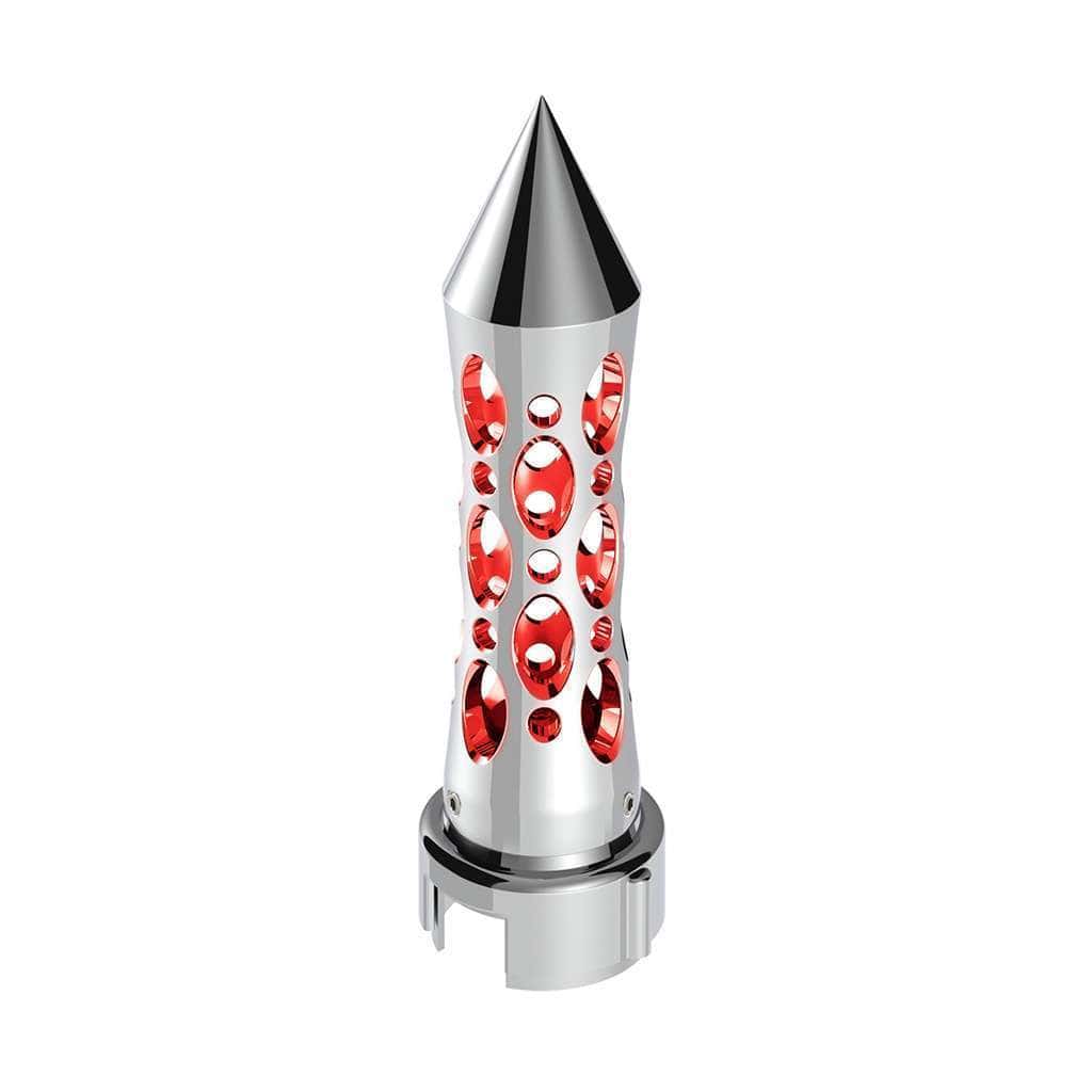 Thread-On Daytona Style Spike Gearshift Knob With Led 13/15/18 Speed Adapter-Chrome 2 Thread-On Daytona Style Spike Gearshift Knob With LED 13/15/18 Speed Adapter