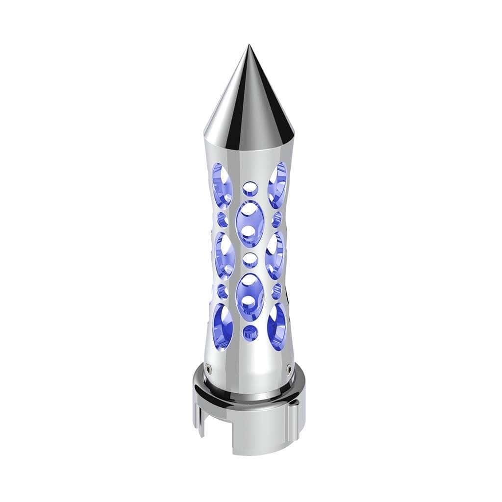 Thread-On Daytona Style Spike Gearshift Knob With Led 13/15/18 Speed Adapter-Chrome 3 Thread-On Daytona Style Spike Gearshift Knob With LED 13/15/18 Speed Adapter