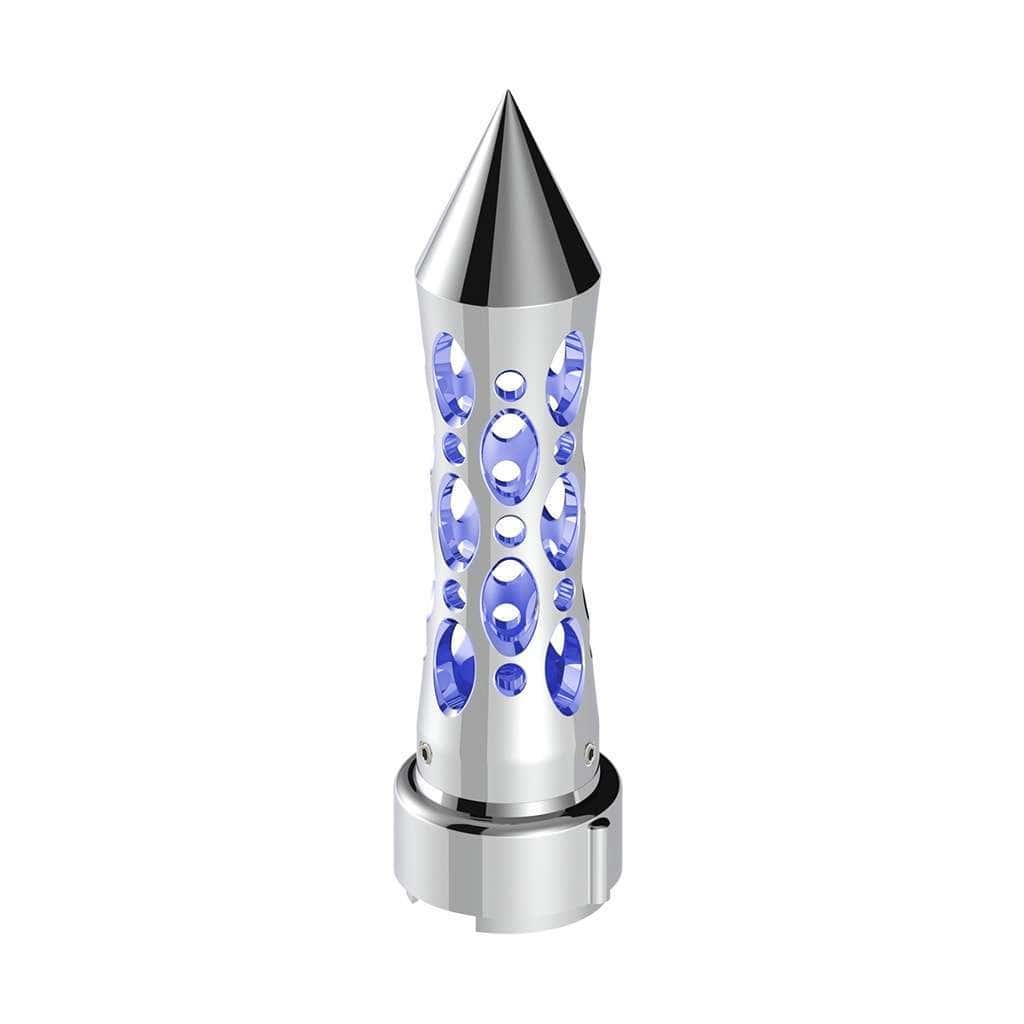 Thread-On Daytona Style Spike Gearshift Knob With Led 9/10 Speed Adapter-Chrome 3 Thread-On Daytona Style Spike Gearshift Knob With LED 9/10 Speed Adapter-Chrome