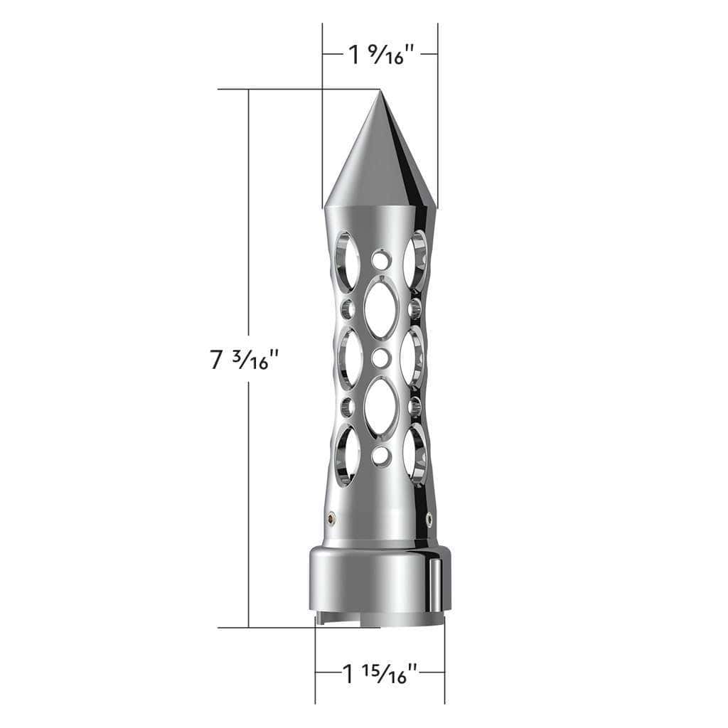 Thread-On Daytona Style Spike Gearshift Knob With Led 9/10 Speed Adapter-Chrome 5 Thread-On Daytona Style Spike Gearshift Knob With LED 9/10 Speed Adapter-Chrome