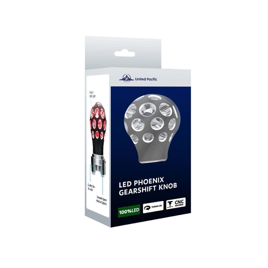 Thread-On Phoenix Style Ball Gearshift Knob With Led 9/10 Speed Adapter-Black 10 Thread-On Phoenix Style Ball Gearshift Knob With LED 9/10 Speed Adapter