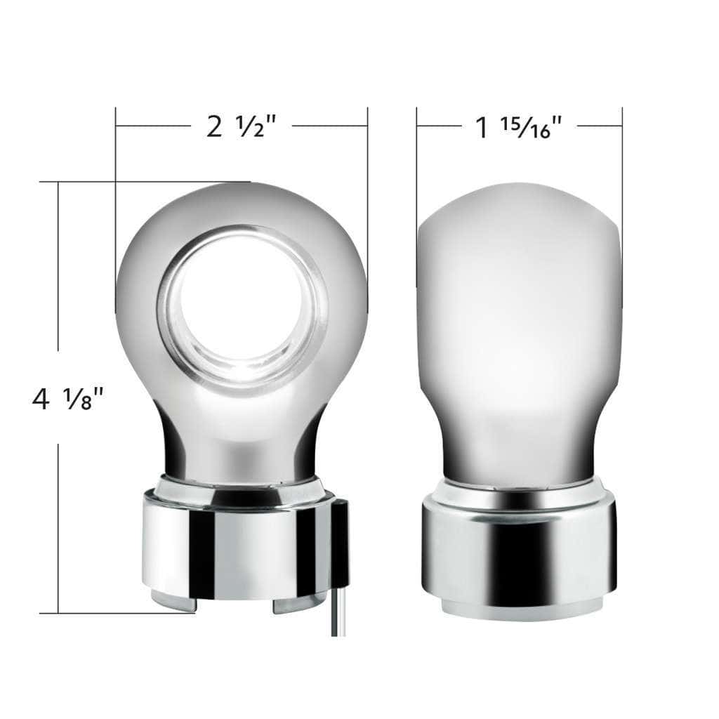 Thread-On Charlotte Style Gearshift Knob With Led 9/10 Speed Adapter-Chrome 8 Thread-On Charlotte Style Gearshift Knob With LED 9/10 Speed Adapter