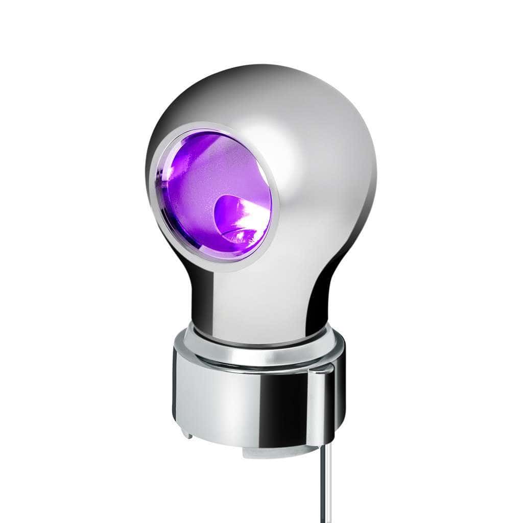 Thread-On Charlotte Style Gearshift Knob With Led 9/10 Speed Adapter-Chrome 5 Thread-On Charlotte Style Gearshift Knob With LED 9/10 Speed Adapter