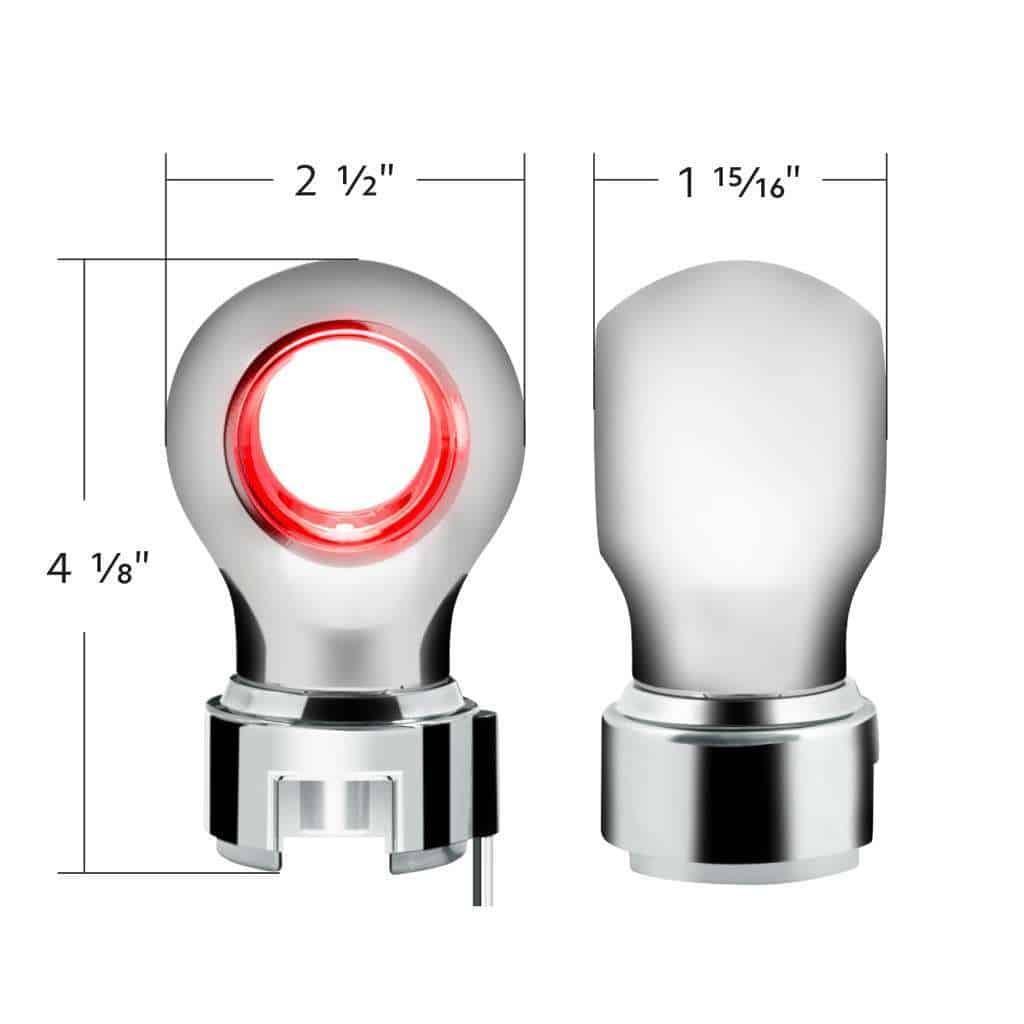Thread-On Charlotte Style Gearshift Knob With Led 13/15/18 Speed Adapter-Chrome 8 Thread-On Charlotte Style Gearshift Knob With LED 13/15/18 Speed Adapter