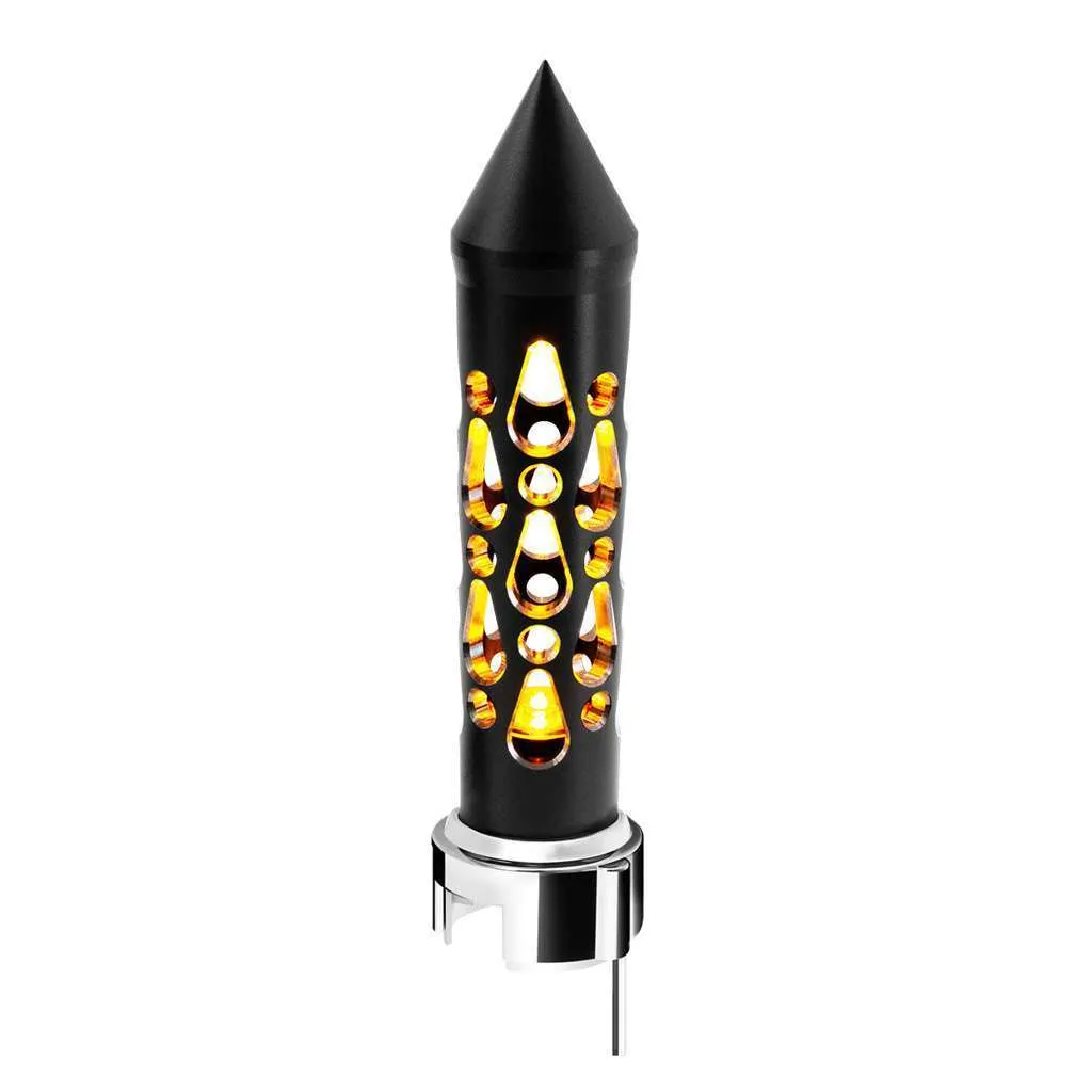 Thread-On Brooklyn Style Spike Gearshift Knob With LED 13/15/18 Speed Adapter