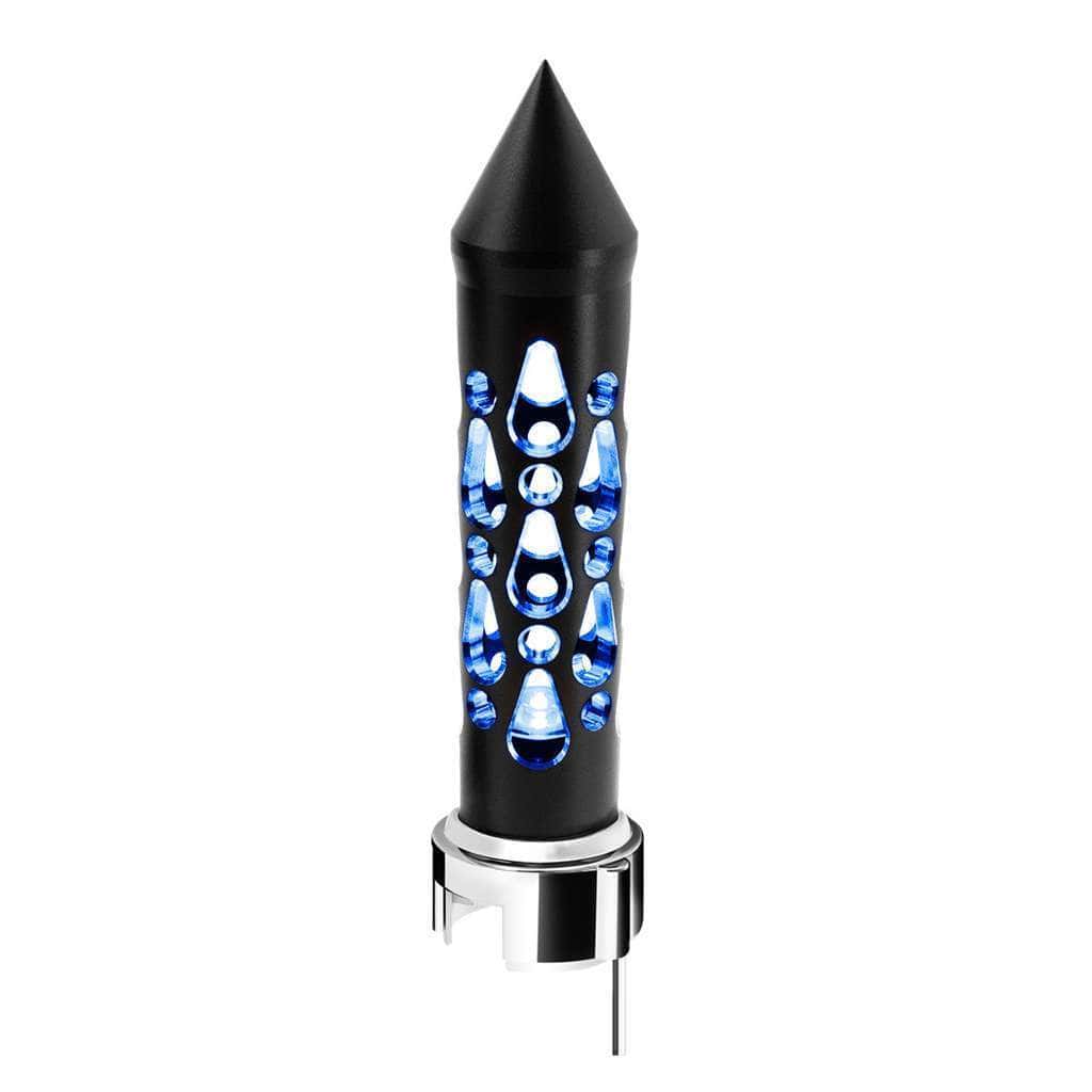 Thread-On Brooklyn Style Spike Gearshift Knob With LED 13/15/18 Speed Adapter