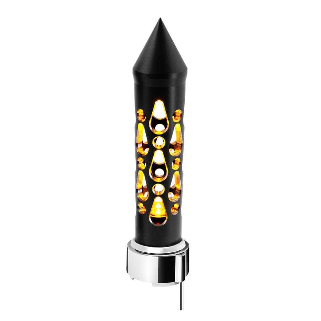 Thread-On Brooklyn Style Spike Gearshift Knob With LED 9/10 Speed Adapter