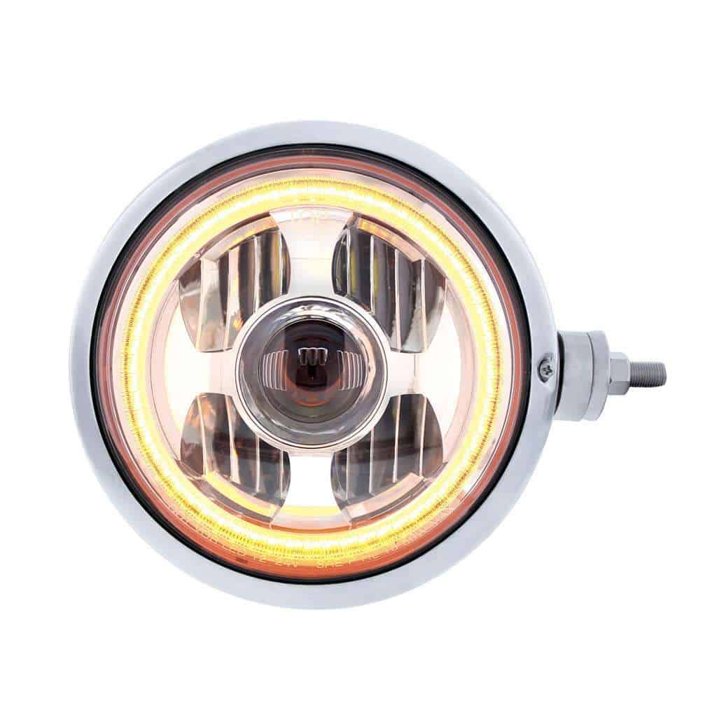 SS Guide 682-C Style Headlight Assembly W/LED Headlight & Dual Color Position Light -Horizontal Mount