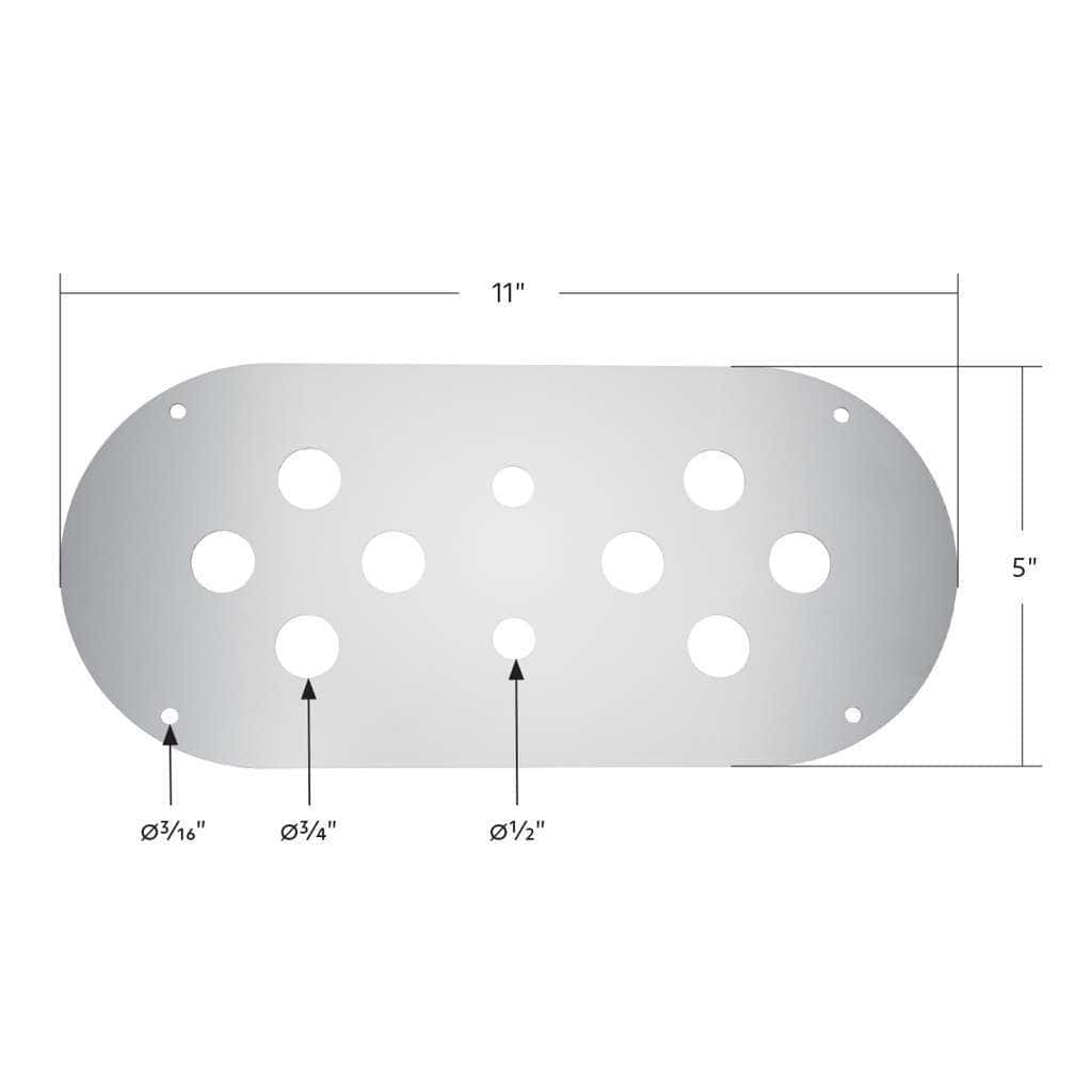 Kenworth/Peterbilt Ss Above Door Dome Light Plate W/8 X 3/4&Quot; Cutouts 4 Kenworth/Peterbilt SS Above Door Dome Light Plate w/8 x 3/4" Cutouts