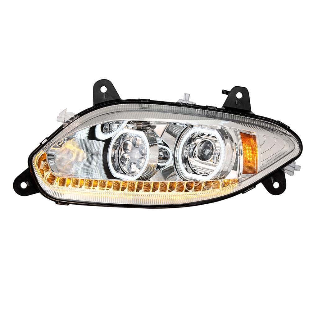 International LT Chrome 17 LED Headlight w/Halo & Sequential Turn Signal