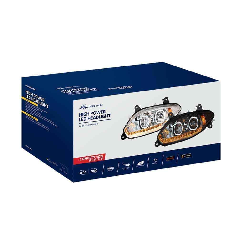 International Lt Chrome 17 Led Headlight W/Halo &Amp; Sequential Turn Signal 5 International LT Chrome 17 LED Headlight w/Halo & Sequential Turn Signal