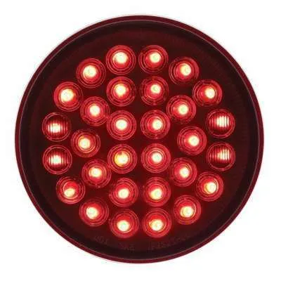 30 LED 4" Round Light (Stop, Turn & Tail) - Red LED/Red Lens