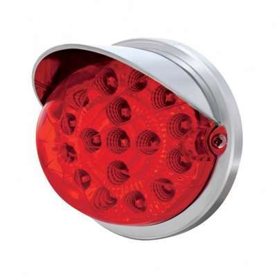 17 LED Dual Function Watermelon Clear Reflector Flush Mount Kit With Visor-Red