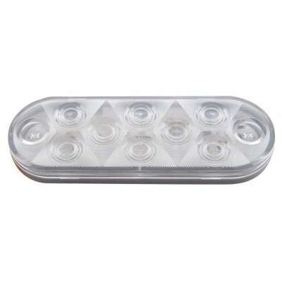 10 LED 6" Oval Light (Stop, Turn & Tail) - Red LED/Clear Lens