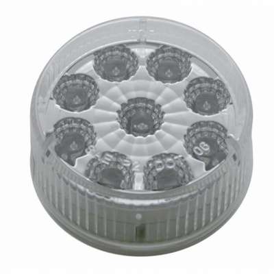 9 Led 2&Quot; Round Reflector Light (Clearance/Marker) - Red Led/Clear Lens 3 9 LED 2" Round Reflector Light