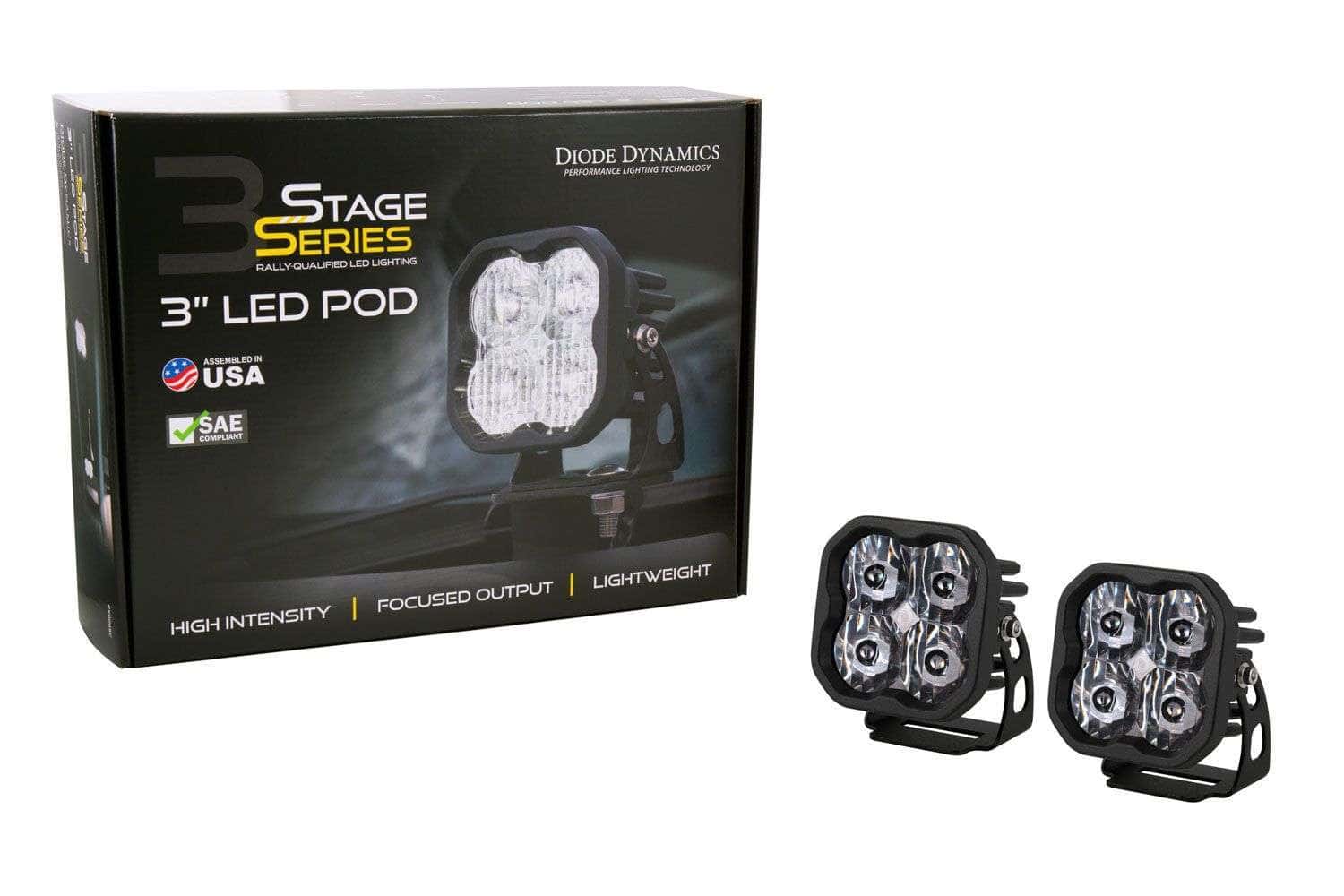 Diode Dynamics Ss3 Sae White Max Led Pod (Pair) 3 SS3 SAE White Max LED Pod