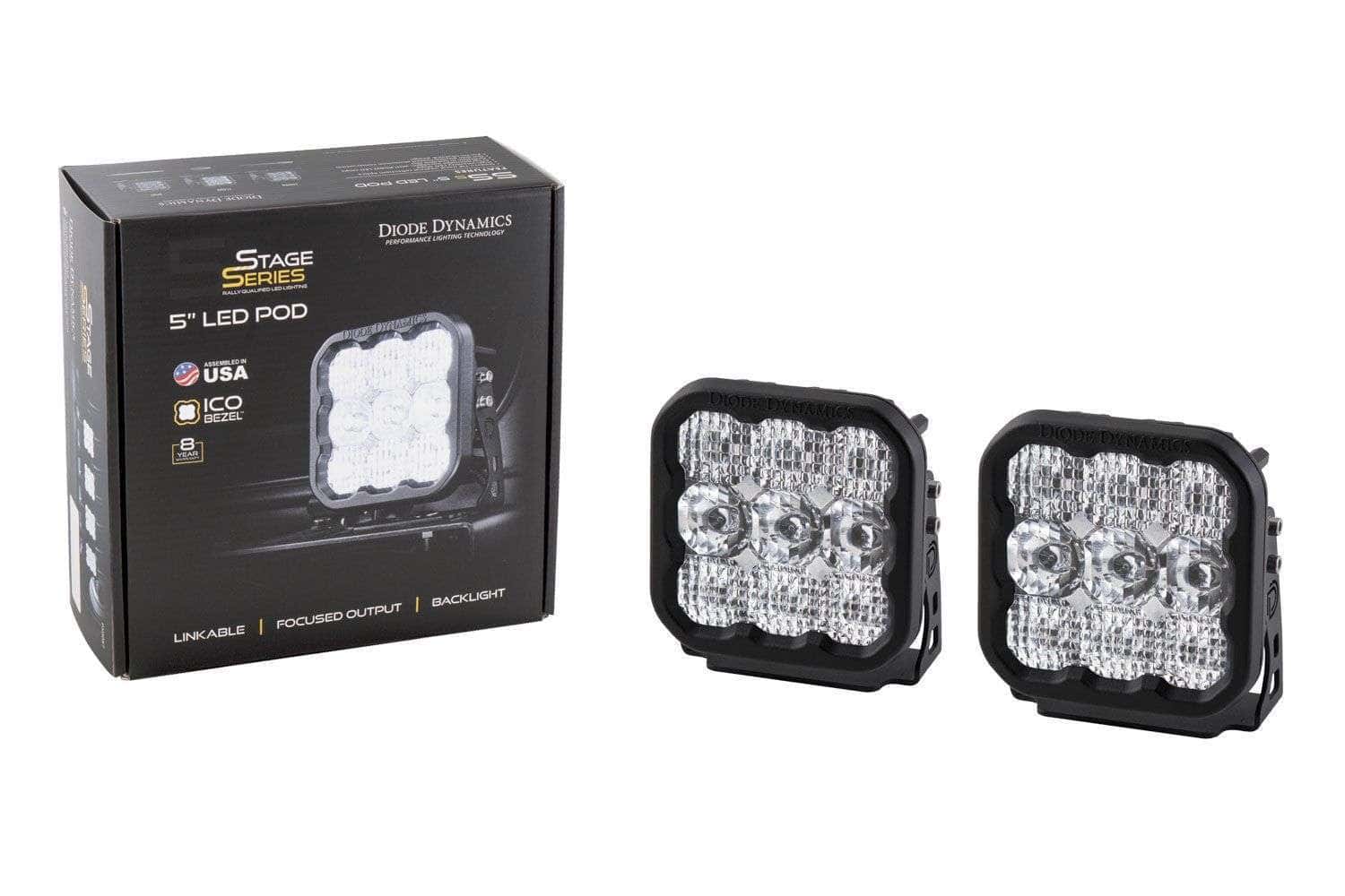 Diode Dynamics Ss5 White Sport Led Pod (Pair) 4 SS5 White LED Pod