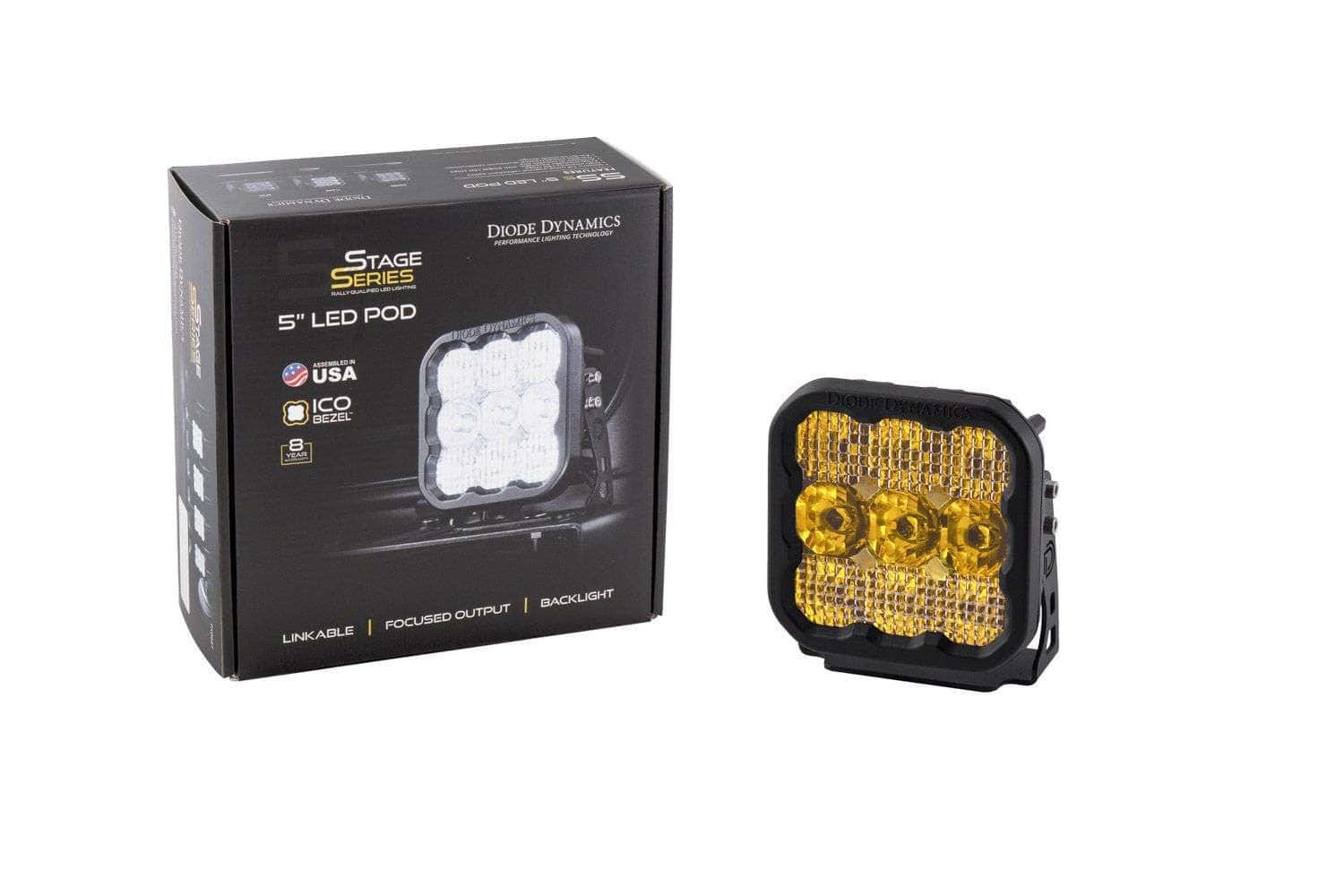 Diode Dynamics Ss5 Yellow Pro Led Pod (One) 4 SS5 Yellow LED Pod (one)