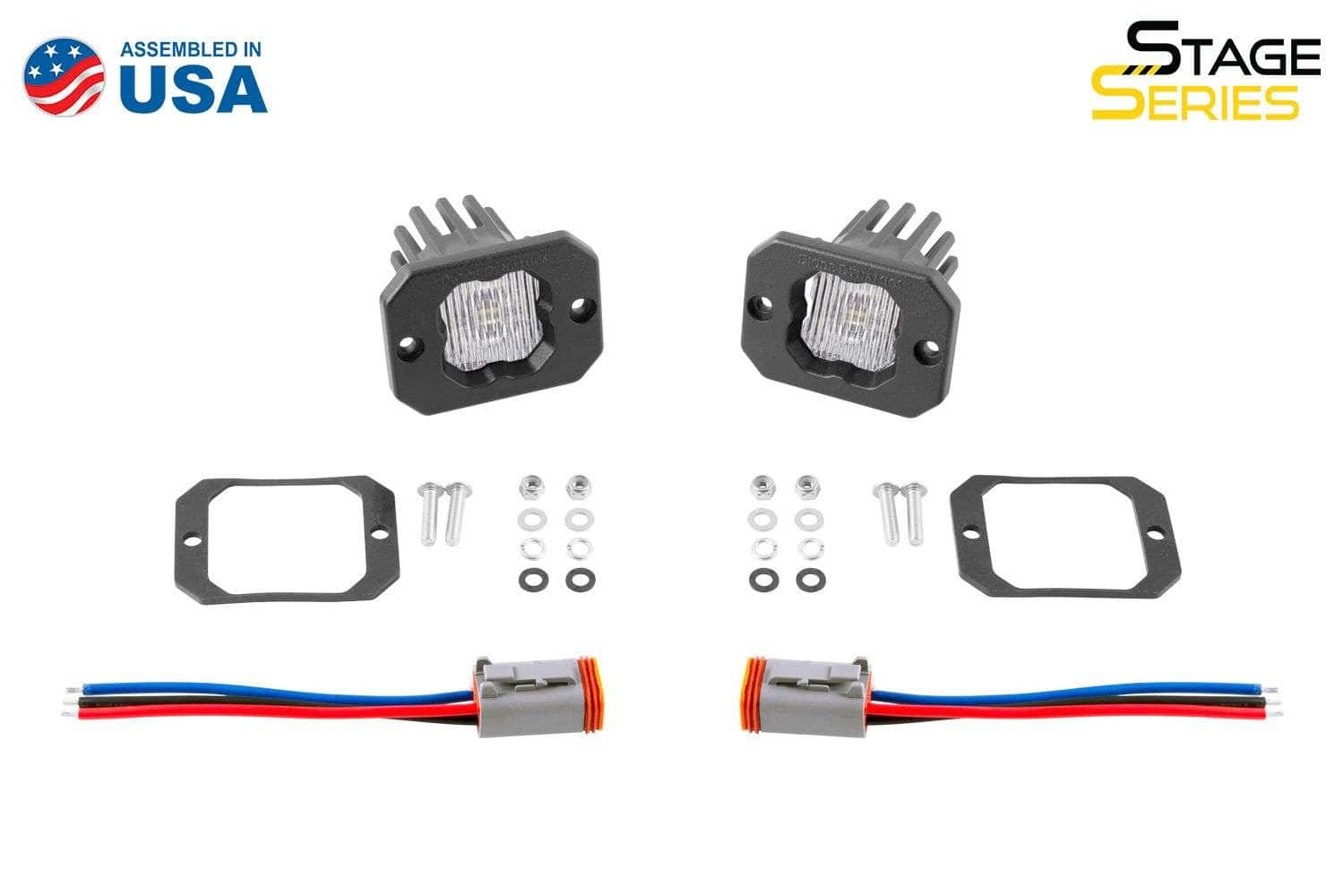 SSC1 White SAE Fog Flush Mount LED Pod (pair)