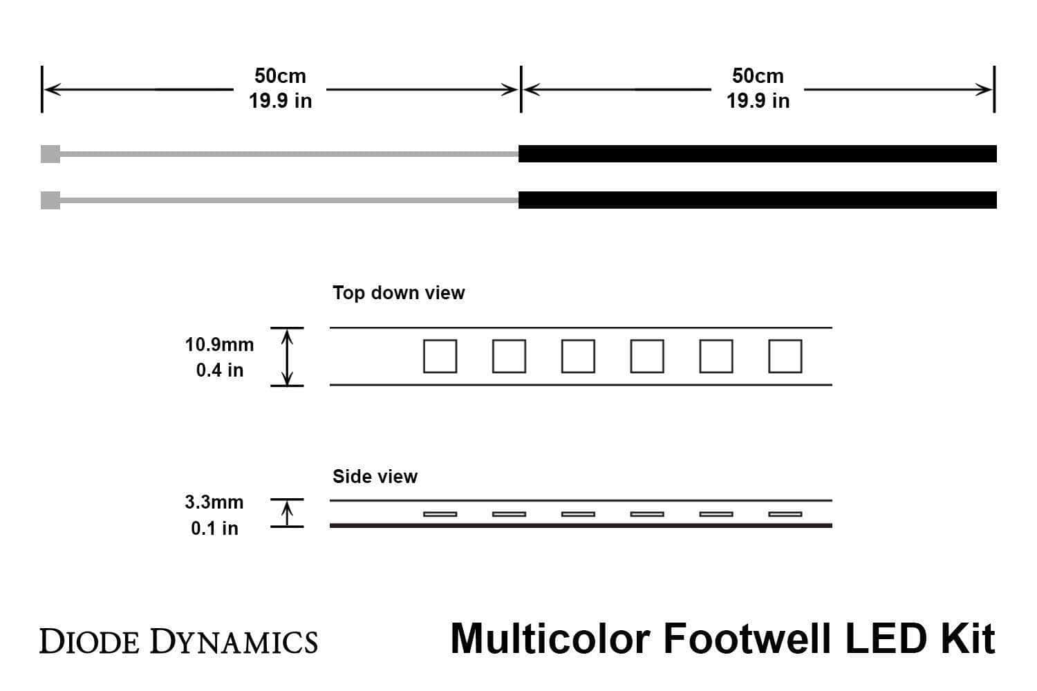 Diode Dynamics Rgbw Multicolor Footwell Led Kit 6 Diode Dynamics RGBW Multicolor Footwell LED Kit