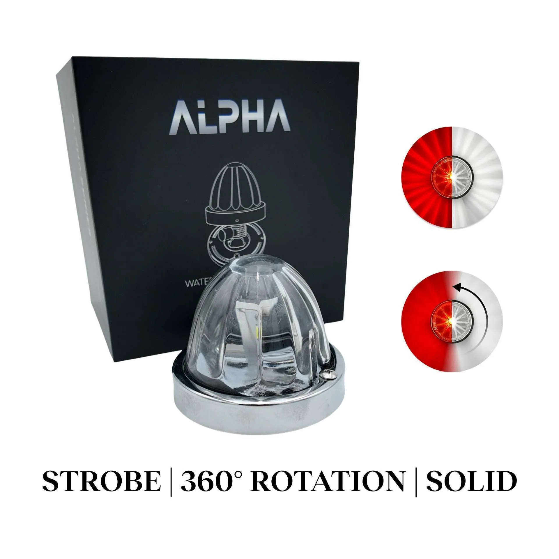 Alpha 360 red/white emergency light with strobe, rotation