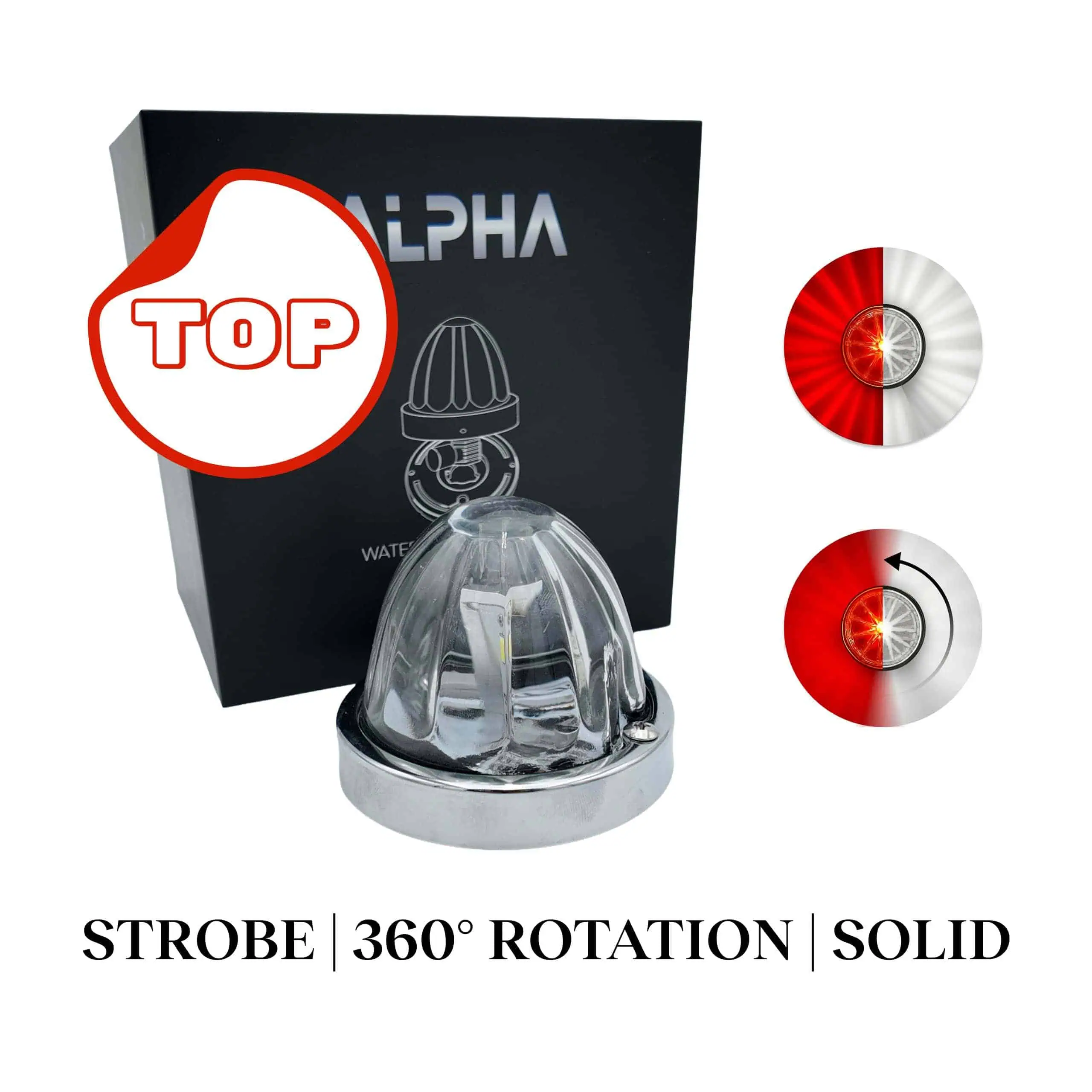Home 155 Alpha 360 red/white emergency light with strobe, rotation