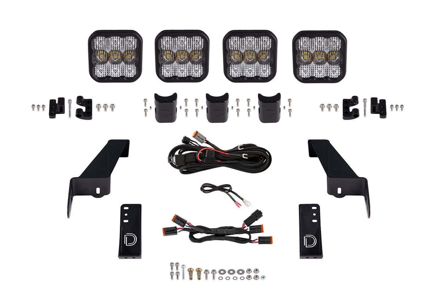 Jeep JL Wrangler 2018-2025 SS5 Grille CrossLink Lightbar Kit