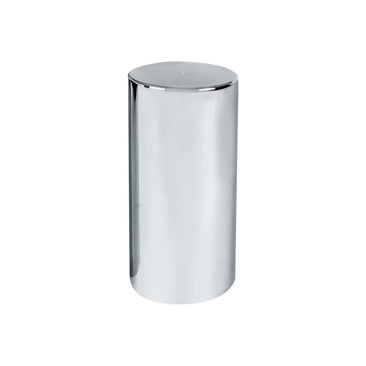 Chrome Plastic Tall Cylinder Nut Covers 33mm X 4-1/4" - Thread-On (60-Pack)
