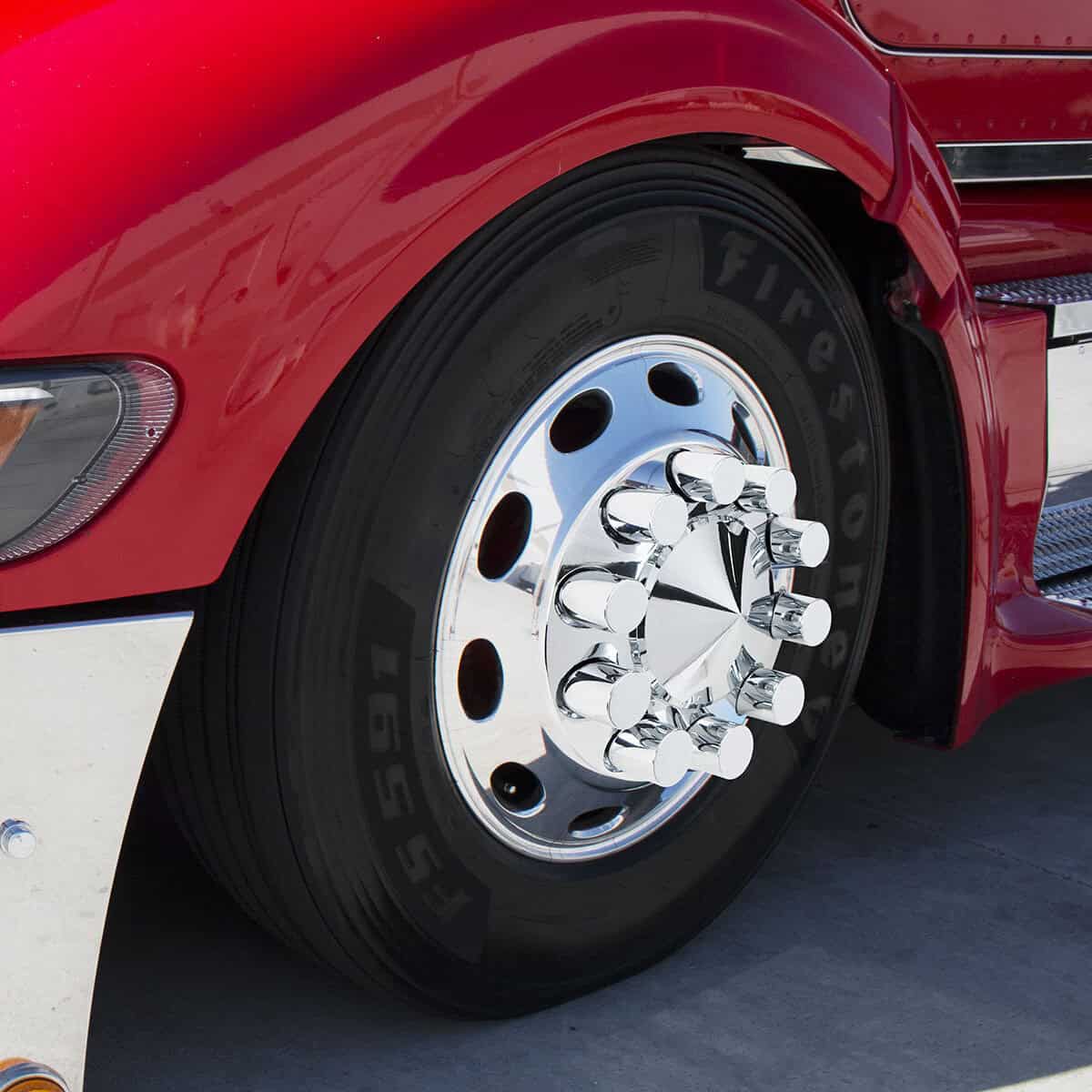Pointed Axle Cover Combo Kit With 33Mm Cylinder Thread-On Nut Covers - Chrome 3 Pointed Axle Cover Combo Kit With 33mm Cylinder Thread-On Nut Covers