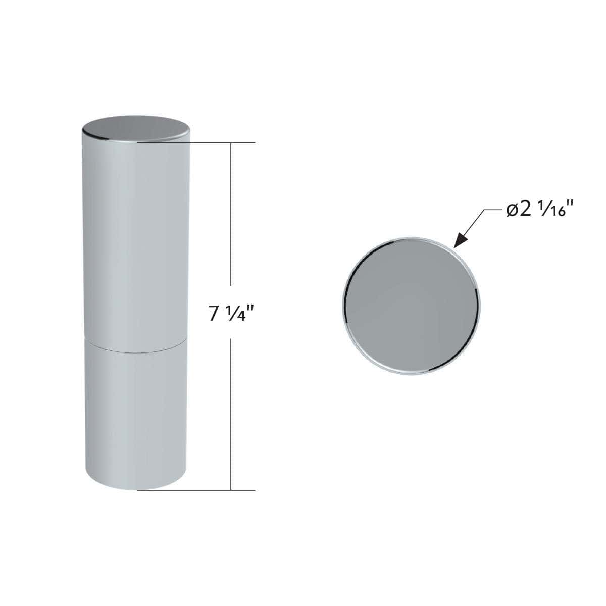 Chrome Plastic Tall Cylinder Nut Cover 33Mm X 7-1/4&Quot; - Thread-On (10 Pcs) 3 Chrome Plastic Tall Cylinder Nut Cover 33mm X 7-1/4" - Thread-On (10 Pcs)