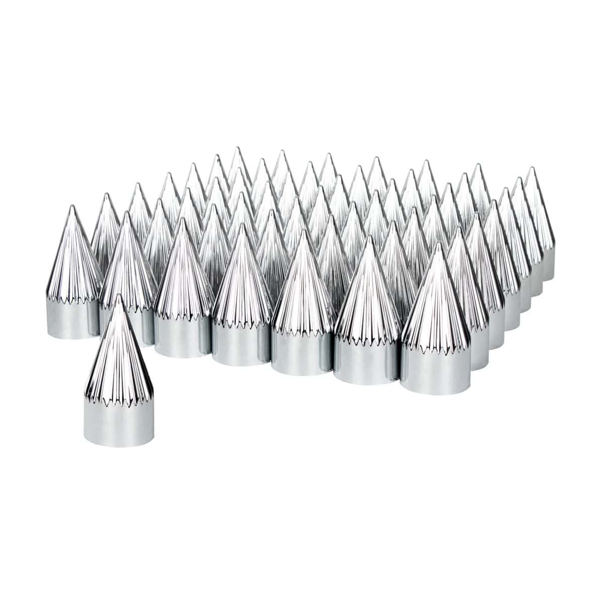 Chrome Plastic Razor Nut Covers 33mm x 4-3/8" - Thread-On (60-Pack)