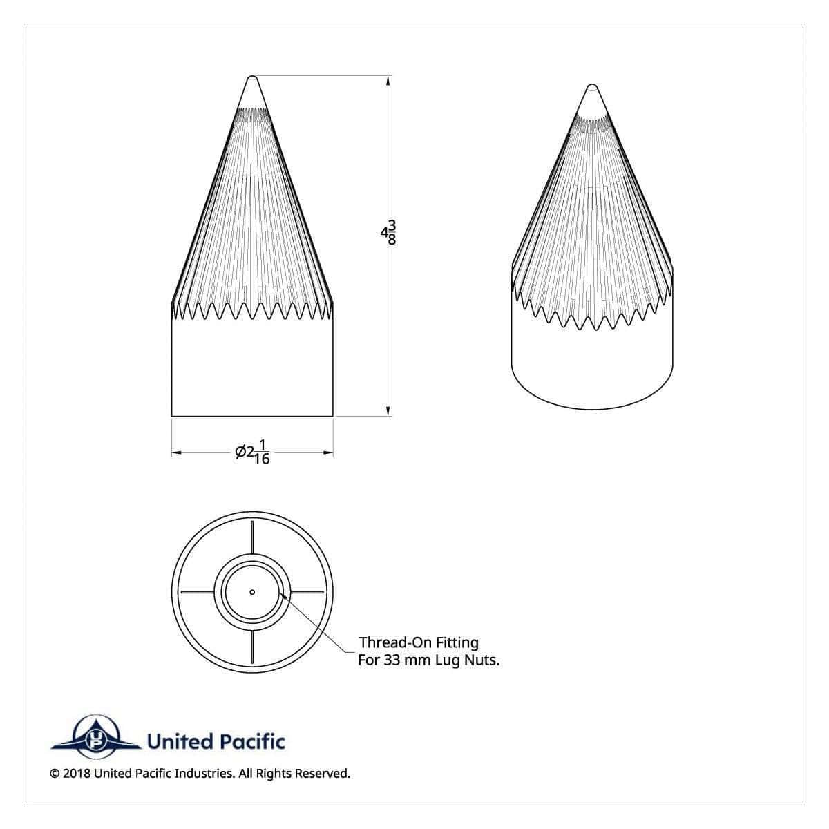 Chrome Plastic Razor Nut Covers 33Mm X 4-3/8&Quot; - Thread-On (60-Pack) 4 Chrome Plastic Razor Nut Covers 33mm x 4-3/8" - Thread-On (60-Pack)