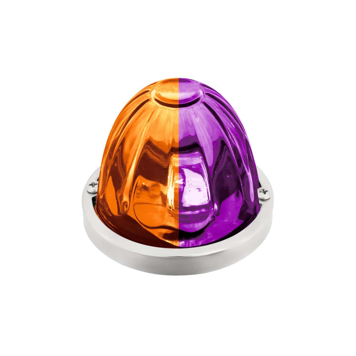Double Fury 4 LED Glass Watermelon Light Kit – Amber & Purple w/Clear Lens