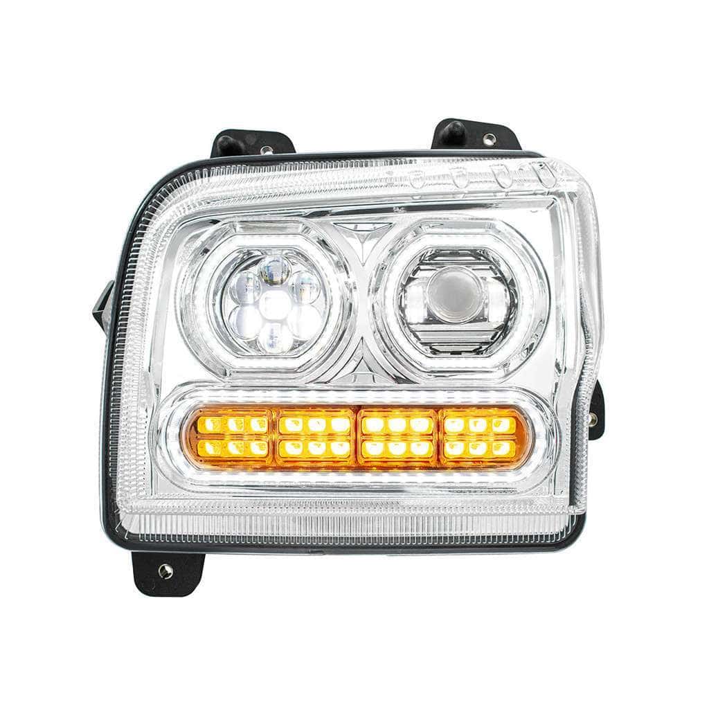High Power 10 LED Headlight With 24 LED Turn & 100 LED Halo For 2019-2024 Kenworth W990