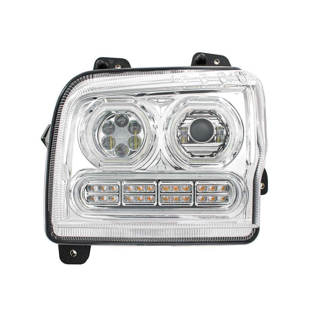 High Power 10 LED Headlight With 24 LED Turn & 100 LED Halo For 2019-2024 Kenworth W990