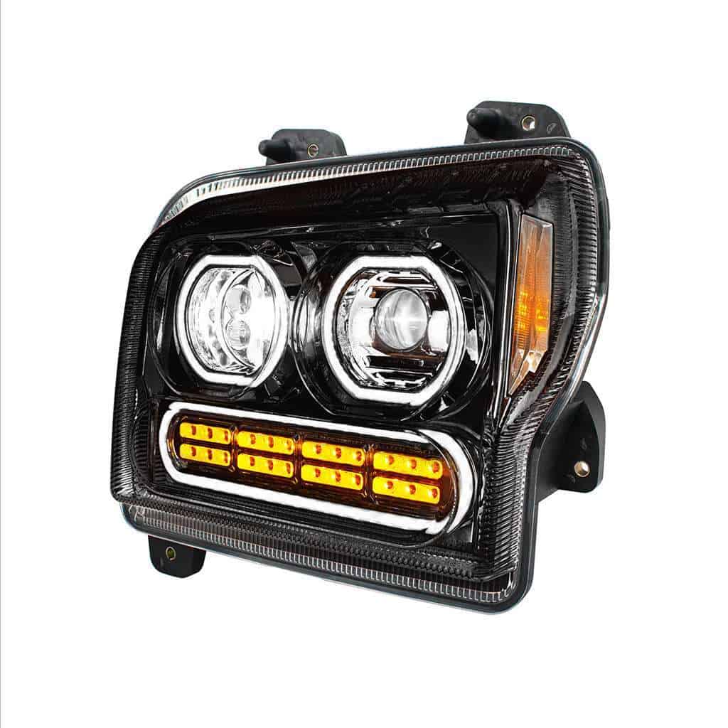 High Power 10 Led Headlight With 24 Led Turn &Amp; 100 Led Halo For 2019-2024 Kenworth W990-Black 3 High Power 10 LED Headlight With 24 LED Turn & 100 LED Halo For 2019-2024 Kenworth W990