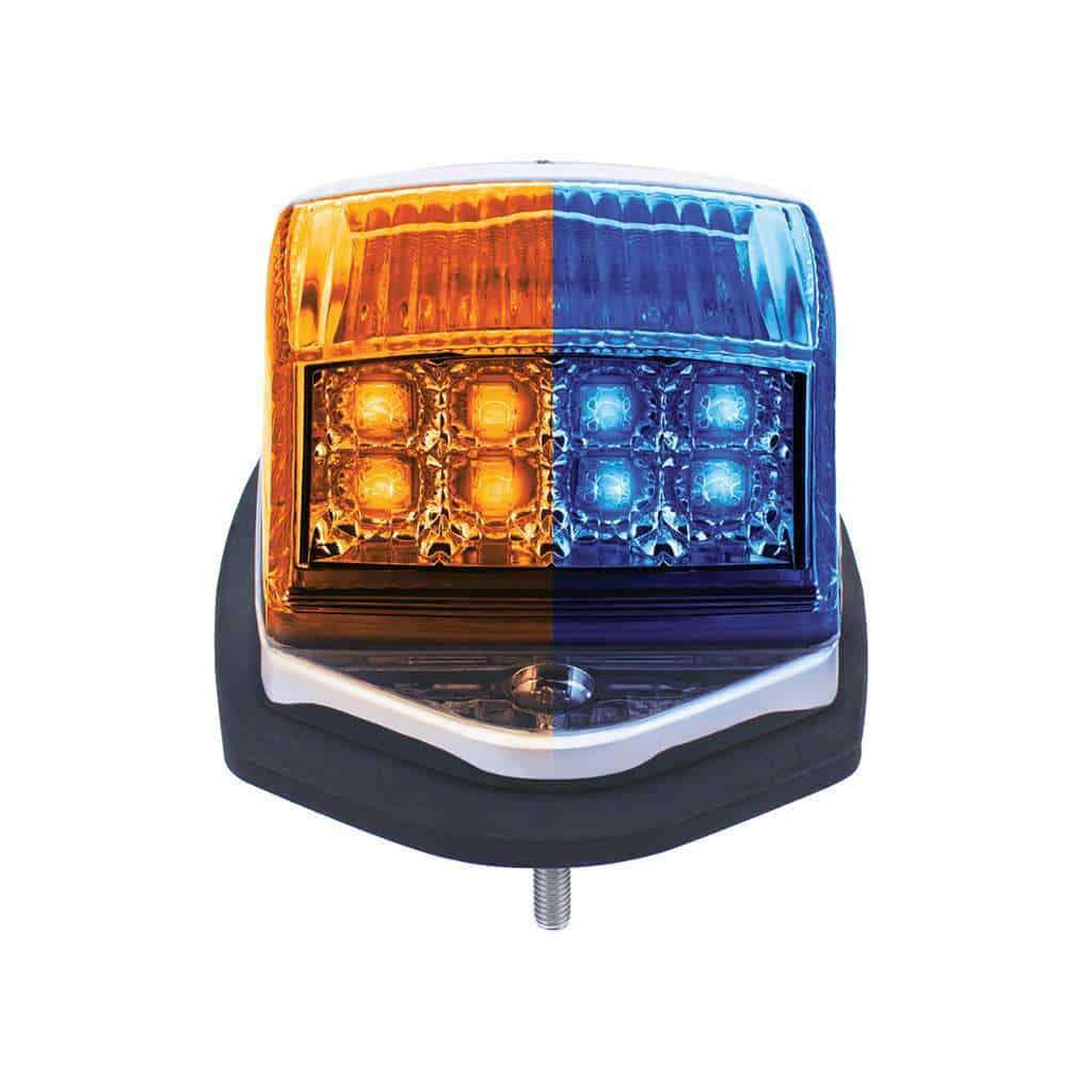 Double Fury 17 Led Light Grakon 5000 Style Square Cab Light - Amber &Amp; Blue Led/Clear Lens 4 Double Fury 17 LED Light Grakon 5000 Style Square Cab Light - Amber & Blue LED/Clear Lens