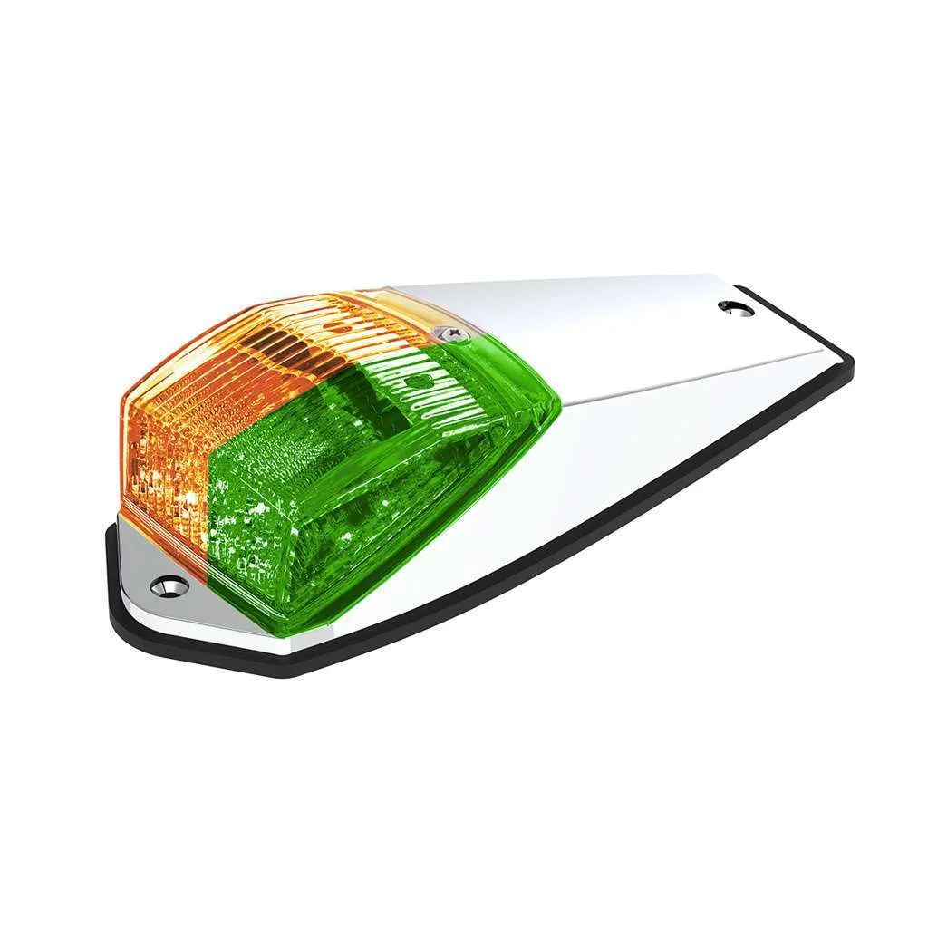 Double Fury 17 LED Light Grakon 5000 Style Square Cab Light - Amber & Green LED/Clear Lens