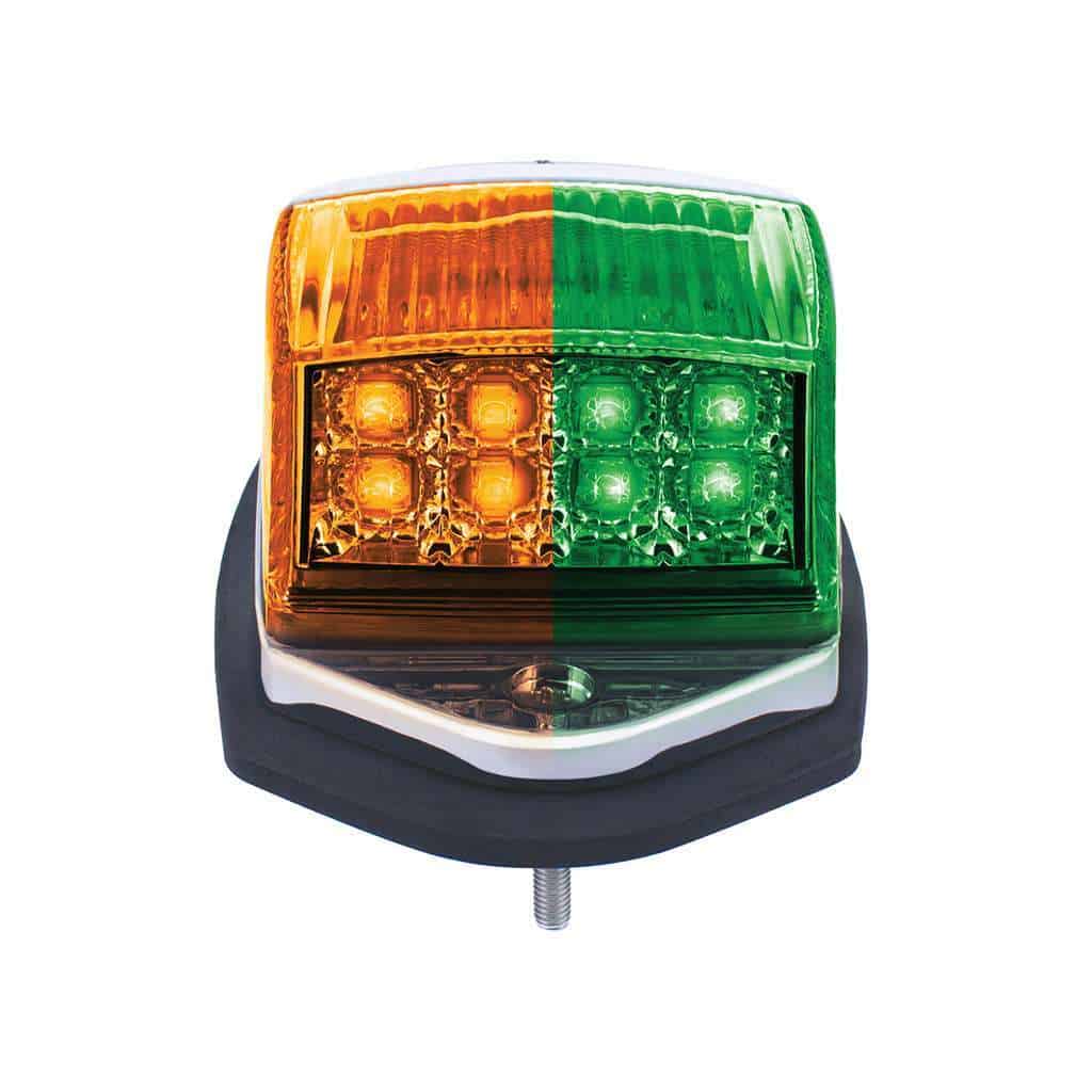 Double Fury 17 Led Light Grakon 5000 Style Square Cab Light - Amber &Amp; Green Led/Clear Lens 5 Double Fury 17 LED Light Grakon 5000 Style Square Cab Light - Amber & Green LED/Clear Lens