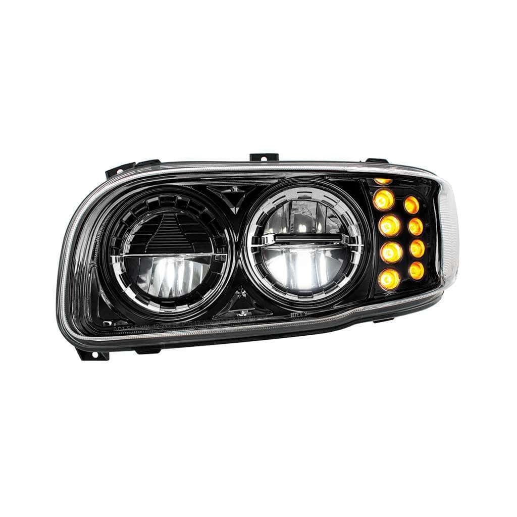 Peterbilt 389 Blackout LED Headlights with Turn Signal & Position Light