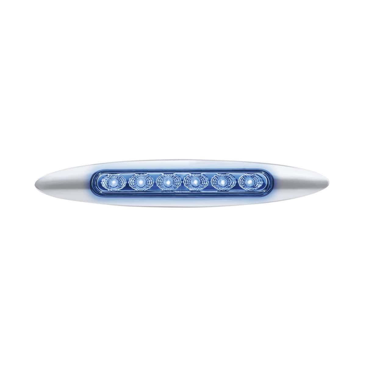 Double Fury 6 Led 6&Quot; Dual Function Marker Light With Chrome Bezel-Amber &Amp; Blue/Clear Lens 3 Double Fury 6 LED 6" Dual Function Marker Light With Chrome Bezel