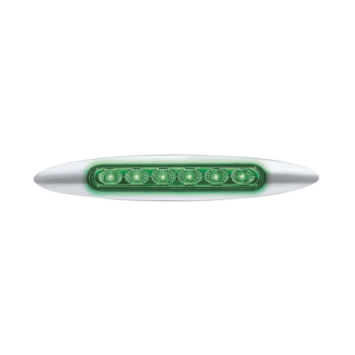 Double Fury 6 Led 6&Quot; Dual Function Marker Light With Chrome Bezel-Red &Amp; Green/Clear Lens 3 Double Fury 6 LED 6" Dual Function Marker Light With Chrome Bezel