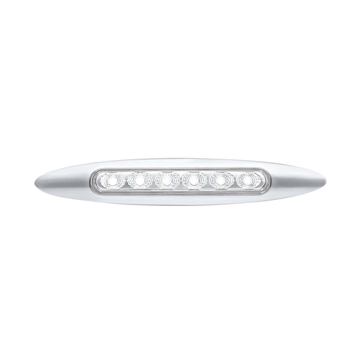 Double Fury 6 Led 6&Quot; Dual Function Marker Light With Chrome Bezel-Red &Amp; White/Clear Lens 3 Double Fury 6 LED 6" Dual Function Marker Light With Chrome Bezel